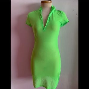 NWT Forever 21 sheer neon mini dress size M